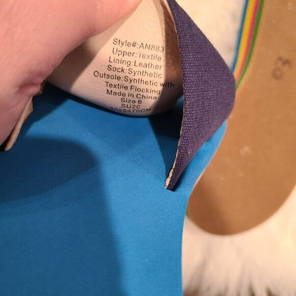 J. Crew Platform EVA Blue Stripe Slides Size 6 - Picture 4 of 12